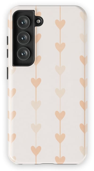 Tough Hoesje met Hartjes Samsung Galaxy S23 | Little Love Tough Case Geschikt voor Mag | Hartjes Print Backcover Samsung Galaxy S23 Vertical Hearts