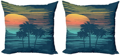 ABAKUHAUS Eilandfeest kussenhoes – 2x40x40 cm – dubbelzijdig – microvezel