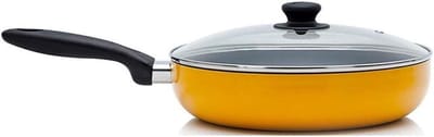 Koekenpan met Deksel - Pannenkoekenpan Multifunctioneel - Koken en Bakken - Anti-aanbak Coating - Niet gespecificeerd - Geel