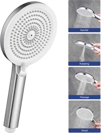 DERW MAX Douchekop - Douchekop - Regendouche - Wellness - 4 Sproeistanden - Hoge Druk - Betere Huid - Handdouche - Luxe Moderne Handdouche - Chroom