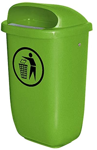 BRB Afvalcontainer voor buiten, inhoud 50 liter, volgens DIN 30713, (groen)