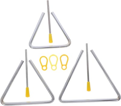 Muziekinstrument Set - Percussie Speelgoed - Muziekles Groep - Kraakhelder Geluid - 3 Sets 4-6 Inch - Zilver
