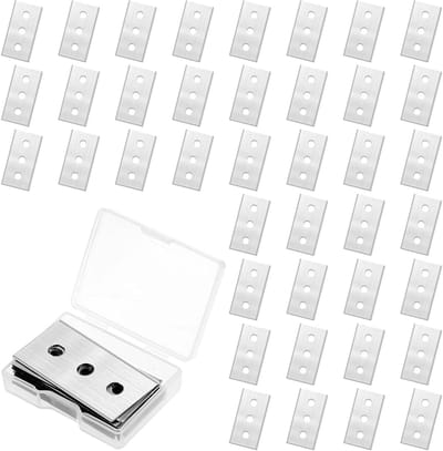 Set van 40 Dubbelzijdige Schrapers voor Keramische Kookplaten - Vervangbladen Universeel 43 x 22 mm voor Glas- en Keuken Schrapers, Perfect voor Vaatwerk en Onderhoud