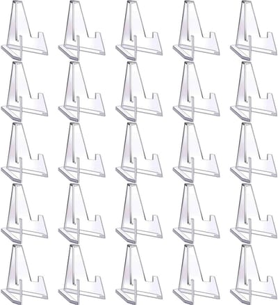Set van 25 Acryl Kaartenstandaards - Transparante Display Ezel voor Verzamelkaarten, Munten en Medailles