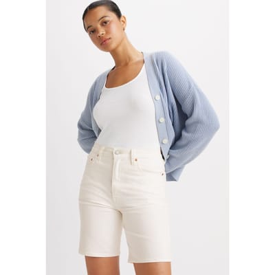 Levi's Ribcage Bermuda Shorts White Maat: W23 | Korte Broeken Outlet | Dames | Wit