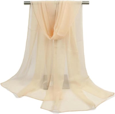 Zijde Sjaal - Dames Sjaal - Strand Kleding - Luxe Zachte Stof - 160 cm - Beige