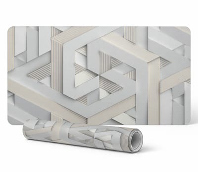 Bureauonderlegger voor grafisch ontwerpers en vormgevers, geometrisch geweven, 90x45 cm