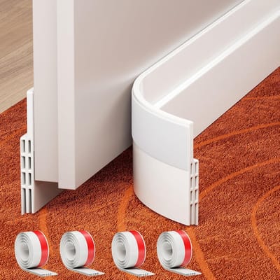 4 Stuks Deurtochtstopper - Tochtband - Zelfklevende Tochtstrip - Tochtwering - Aanpasbare - Duurzaam - Wit - Voorkom Lekkages Aan Airconditioning en Verwarming - Voor Het Vullen Van Kieren In Deuren, Plinten, Ramen, Garages en Meubels