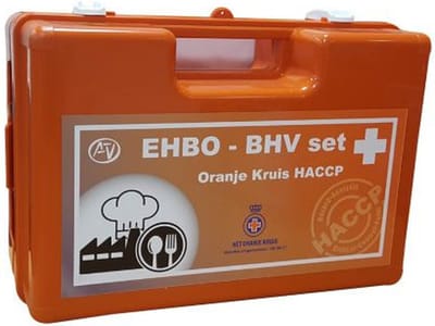 Verbandkoffer Horeca - EHBO koffer - Verbandtrommel Horeca - HACCP - Inclusief houder