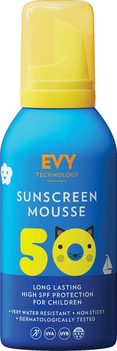 EVY Zonnebrand Mousse Kids - SPF 50 150 ml - Beschermend en Hydraterend - Dermatalogisch aanbevolen - Zweet en water bestendig