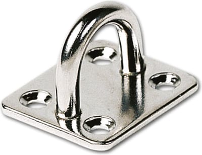 Aquasuntec | Set RVS Dek ogen Vaste Plaat 304 | Niet Neerklapbaar | 13,5 mm | Boot Dek Oog Bevestiging