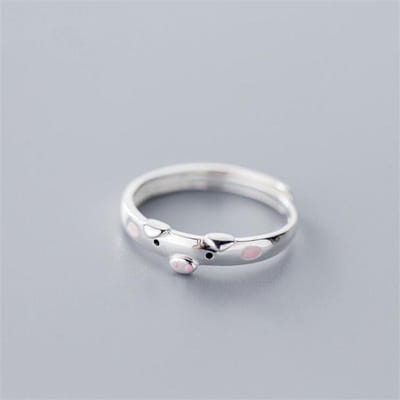 Nouveaux bijoux cochon doux à la mode personnalité animal mignon cochon populaire bague ouverte exquise gray