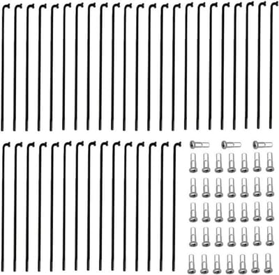Mountainbike Spaken Set van 38 Stuks met Spaken Nippels, 258-283 mm, Zink Geplateerd en Zwart