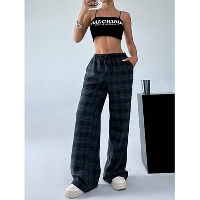 Lente en Herfst Dames Nieuwe Broek met Hoge Taille en Wijde Pijpen Losse Slanke Vloeiende Casual Broek XXXL black