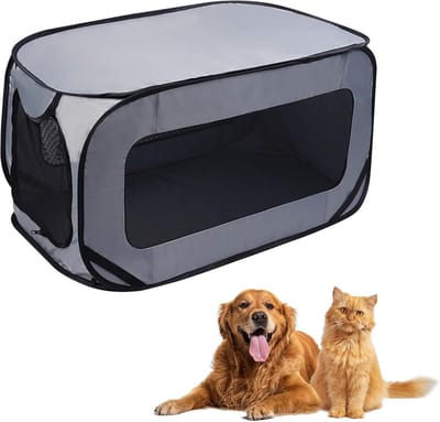 Honden Transportbox - Reismand Kat - Veilig Vervoer - Opvouwbaar Lichtgewicht - 92 x 52 x 52 cm - Grijs