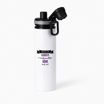 Hacebo® - Meest geweldige oom waterfles met draaidop grijs - Oom - beste oom - verjaardagscadeau - cadeau voor oom - kado - gift - water fles - 850ML
