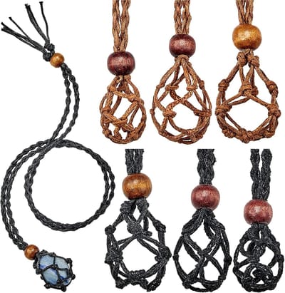 6 Stuks Kettingkoord, Lege Steenhouder, Kwartskristal, Steen, Ketting, Verstelbaar Koord, Kooi, Vis, Netketting Voor Doe-Het-Zelf Sieraden Maken, Accessoires, 3 Maten