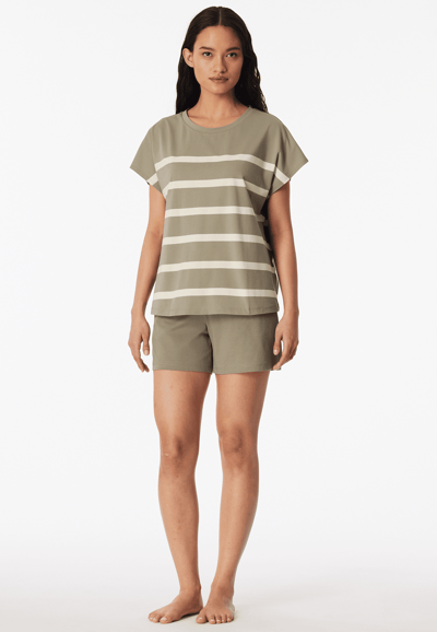 Korte pyjama met strepen in jade - Casual Nightwear 42