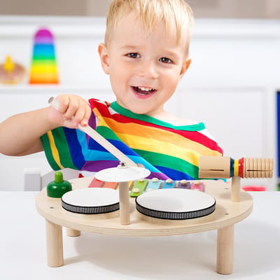 The bloei Houten Percussie Instrumentenset Speelgoed – Stimuleert Muzikaal Bewustzijn, Motorische Vaardigheden & Creativiteit