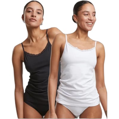 Katoenen en kanten top voor dames Urban Classics Basic (x2)