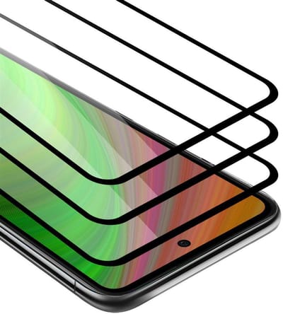 Cadorabo 3x Screenprotector geschikt voor LG K42 Volledig scherm pantserfolie Beschermfolie in TRANSPARANT met ZWART - Getemperd (Tempered) Display beschermend glas in 9H hardheid met 3D Touch