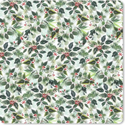 Muismat 20x20 cm - Mousepad Maretakken - Kerst - Waterverf - Patroon - Muismatten - Kerst - Cadeau - Kerstcadeau voor mannen en voor vrouwen