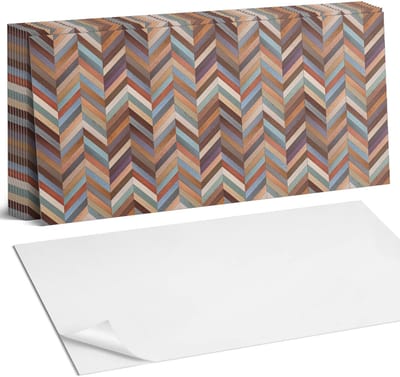 Coloray Plaktegels - Visgraat houtpatroon Zelfklevende Wandtegels - 40 cm x 20 cm - Bruin Plaktegels - 10 stuks - Rechthoek PVC Tegels - Plaktegels Badkamer - Vloertegels Zelfklevend - Vinyl Tegels Zelfklevend - Portugese Tegels