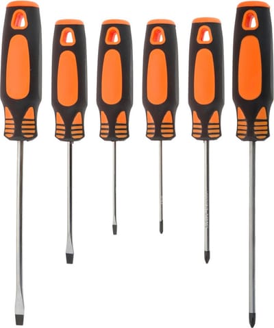 FX Tools Schroevendraaiers set - 6-delig - plat en kruiskop - 3-5-6 mm - Gereedschap set