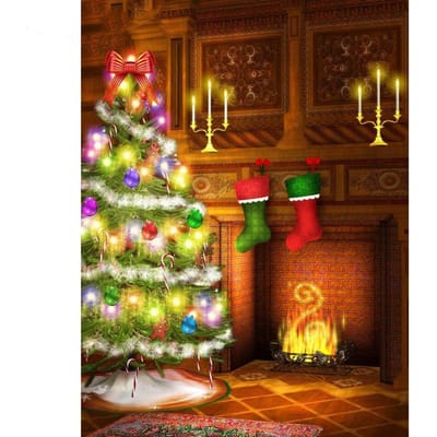 5D Diamond Painting Kerstboom Diamant Borduren Kruissteek Vol Strass Mozaïek Home Decor 20X30CM beige