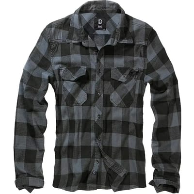 Brandit Flanellen overhemd - Checkshirt - S tot 7XL - voor Mannen - zwart-grijs