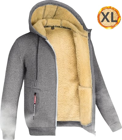 Livano Winterjas - Heren - Bont - Ritssluiting - Warm - Herfst/Winter - Lichtgrijs XL