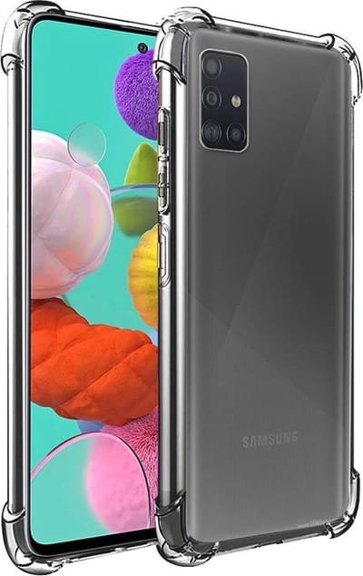 Shockproof Flexibele achterkant Silicone hoesje transparant Geschikt voor: Samsung Galaxy A51