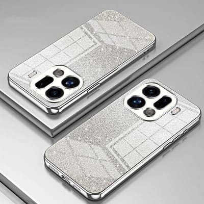 Hoesje geschikt voor Oppo Find X9 Pro - Phonesta Crystal Sparkle Glitter Silicone Back Cover - Zilver
