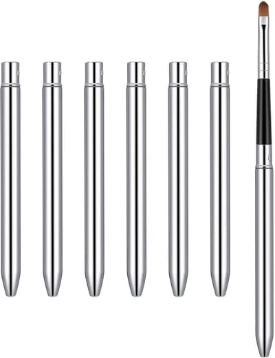 Dailygoods- Lipborstel 6 Stuks - Intrekbare Lippenborstel - Zinklegering/ABS Kunststof - Reizen Applicator - Nauwkeurige Lip Make-up - 4,13 × 0,9 cm