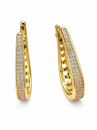 AVANT-GARDE PARIS Oorbellen Hoepel Goudkleurig Lichtgewicht Pavé-stijl Sparkle 3 cm