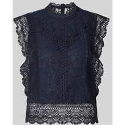slim fit blousetop met katoen, viscose en lyocell model 'KARO'