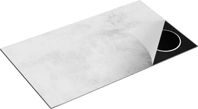 Chefcare Inductie Beschermer Witte Muur met Grijs - 90x50 cm - Afdekplaat Inductie - Kookplaat Beschermer - Inductie Mat