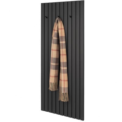 MIRRORS AND MORE MISOU Kapstok - Wandpanelen - 125x50cm - Wandkapstok - Akoestische panelen - Wanddecoratie - Lattenwand - Garderobe met 5 haken - MDF - Vilt - GRACE