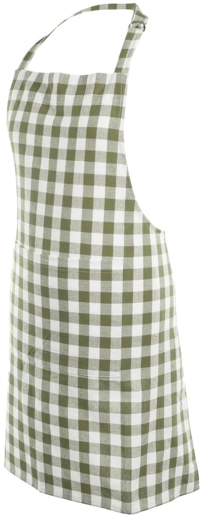 Tiseco Gingham Schort - 80 x 74cm - Olijfgroen
