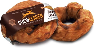 Chewllagen Hondensnacks – Collageen Kauwdonuts Kip – 2x 3,5 Inch – 100% Natuurlijk – Voor Gewrichten & Spijsvertering