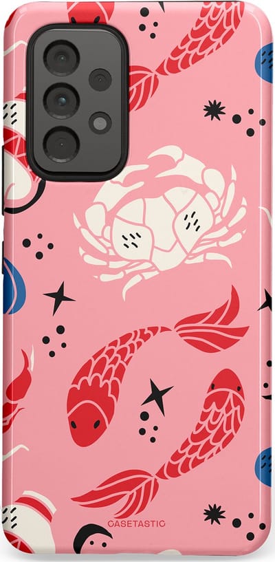 Casetastic hoesje geschikt voor Samsung Galaxy A53 (2022) 5G - Dubbellaagse bescherming - Zodiac in kleur - Fashion Case - Lichtroze Koraal Perzik