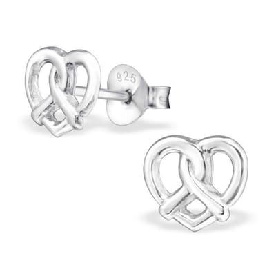 Aramat Jewels | Oorbellen | Zilveren Keltische Oorbellen Celtic Knot – 925 Zilver | Hart-6x8mm | |7mm | Zilver | Kinderen, Volwassenen | Verkleurd niet