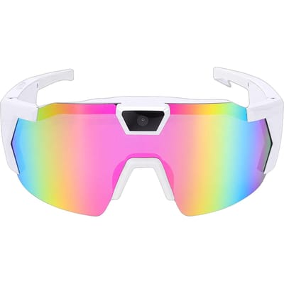 Slimme Fietsbril WIFI Kleurrijke Lenzen Gepolariseerde Sport Slimme Zonnebril met 1080P 12MP Camera APP voor Buiten pink