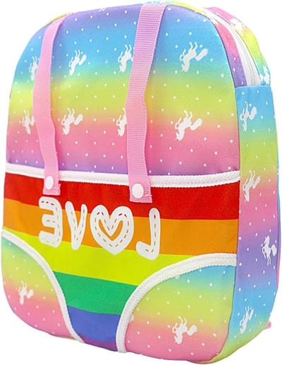 Speelgoed Babydrager - Draagrugzak Poppen - Fantasierijk Spel - Verstelbare Banden - 28 x 26 cm - Regenboog