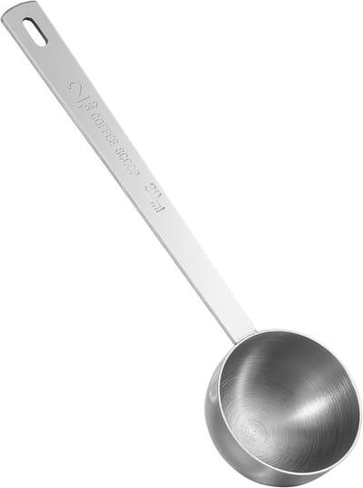 Langhandige maatlepel voor koffie, roestvrijstalen portioneerlepel, herbruikbare lepel voor het nauwkeurig afmeten van koffie (15ml)