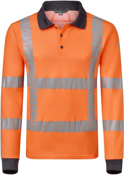 HAVEP Polo met Lange mouwen RWS+ 10083 - Fluo Oranje/Charcoal - L