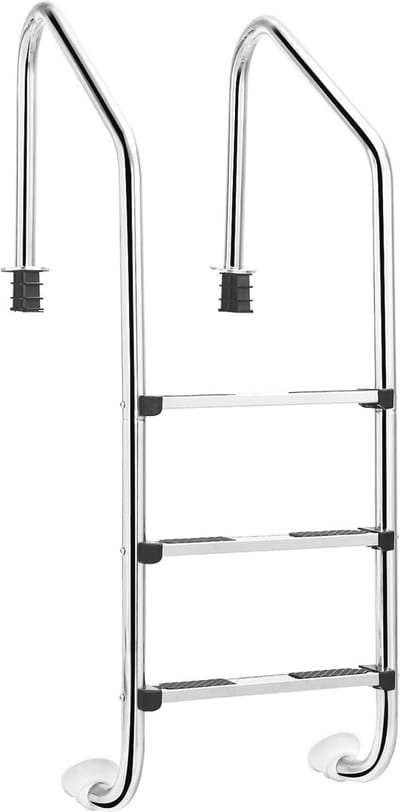Zwembadladder roestvrij staal 3 treden antislip tot 150 kg