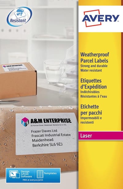 Avery verzendetiketten formaat 991 x 57 mm doos van 250 stuks 10 per blad