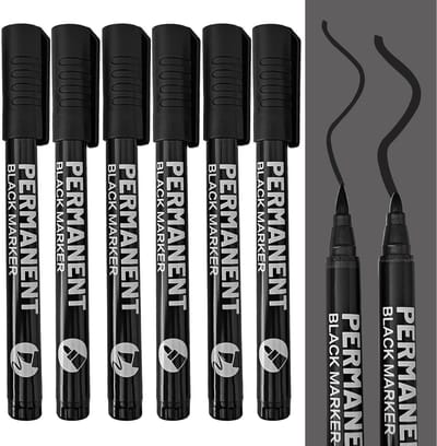 Zes Stuks Permanente Witte Waterdichte Markers, Hoogwaardige Acrylverf Markers voor Creatief Schilderen, Sneldrogende Stiften voor DIY Projecten en Handgemaakte Kaarten