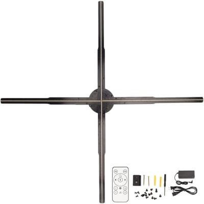 Ventilateur holographique 3D Ultra HD 722 LED, support pour téléphone, application PC, WiFi, affichage publicitaire holographique avec